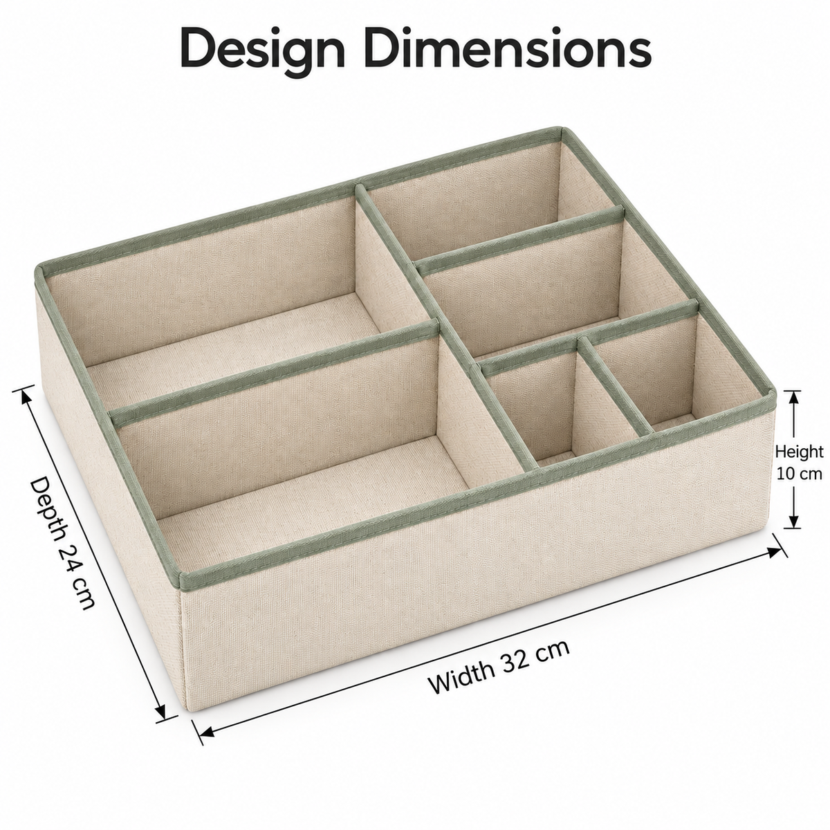 OffsetGrid Six Compartment Drawer Organizer